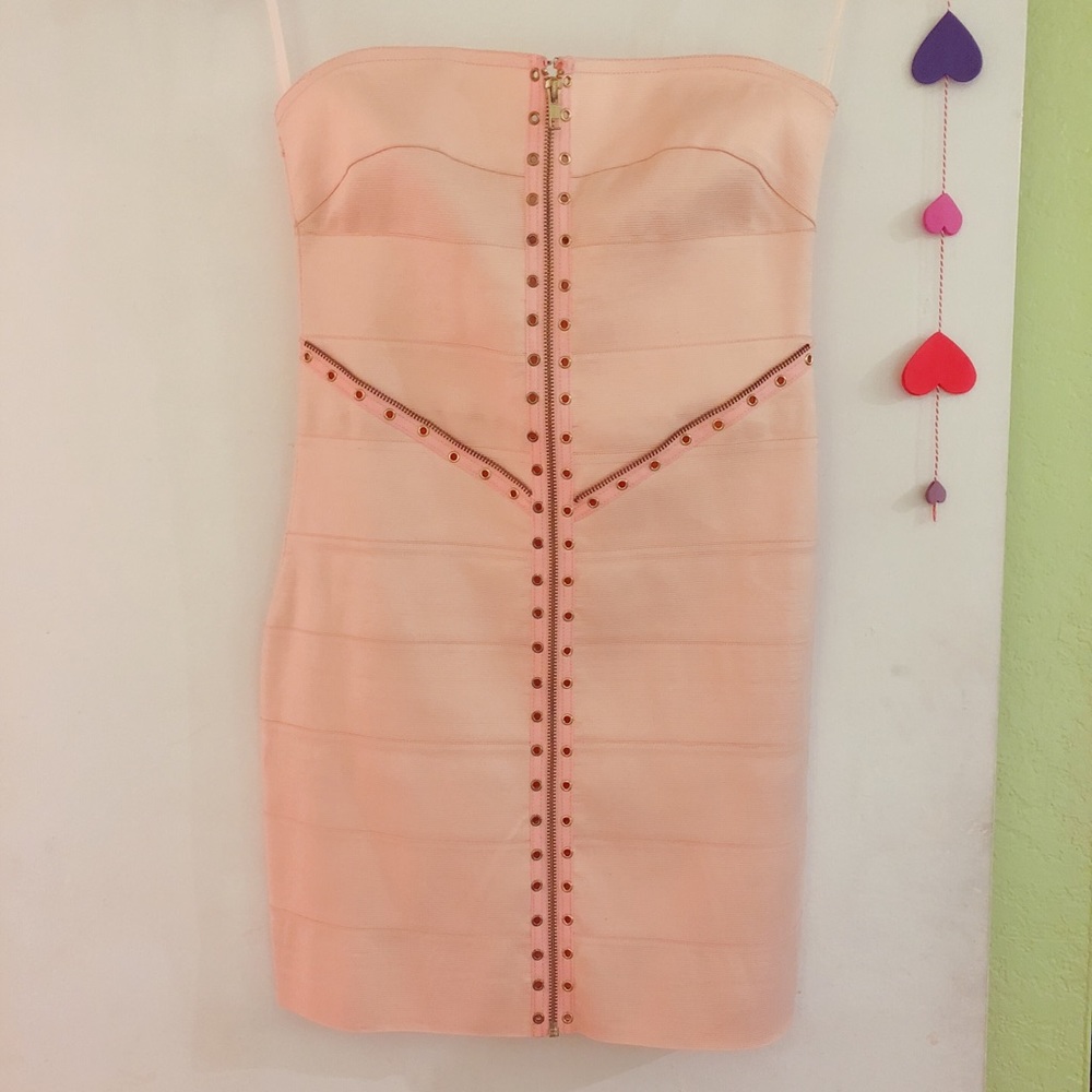 Arden B Bandage Pink Sexy Bodycon Dress Medium